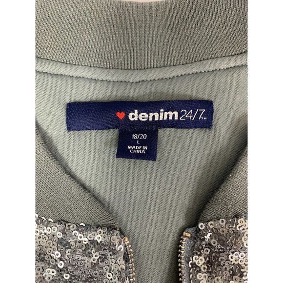 Denim 24/7 Women’s Sequin Zipper Jacket - Picture 3 of 5